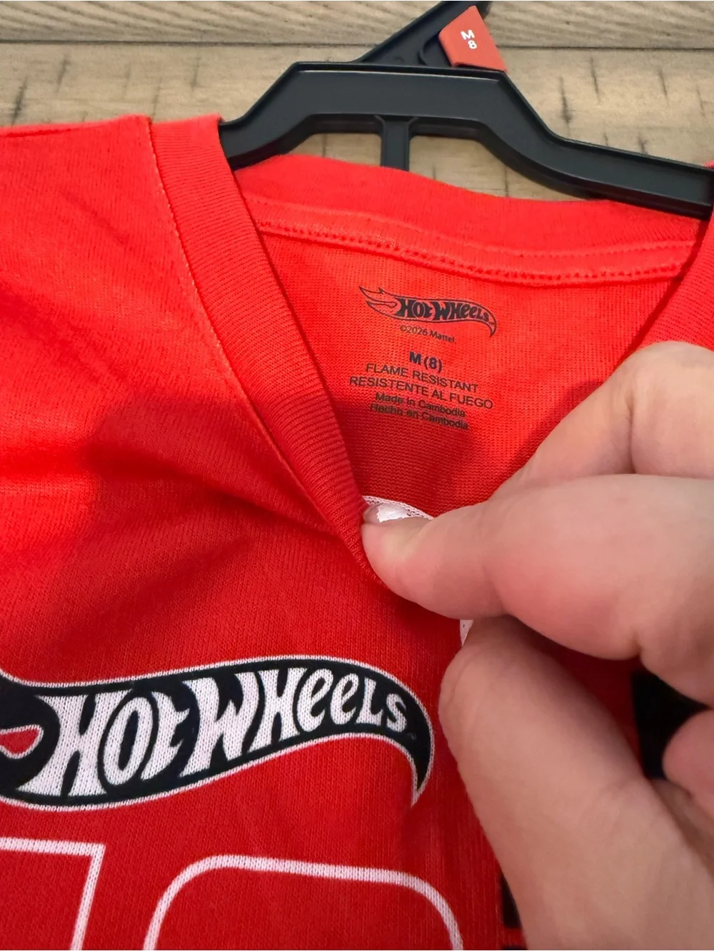 Hot Wheels Boys' Red Flame-Resistant Pajama Set size M -NWT